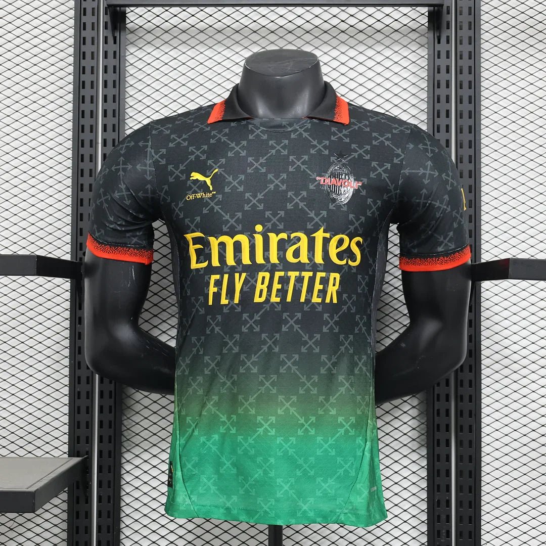 {Style No: 32614} AC Milan x Off White Fourth Black Kit 24/25