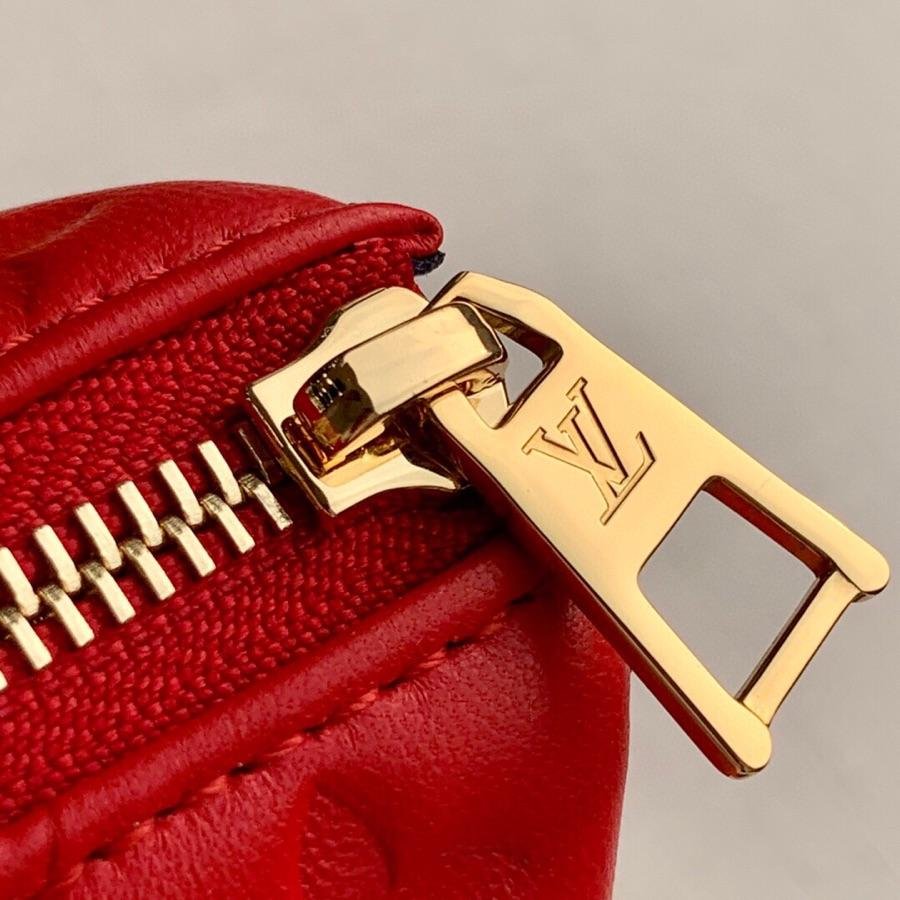 {Style No: 68SZI14L} COUSSIN PM 27 RED MONOGRAM EMBOSSED PUFFY LAMBSKIN - Image 5
