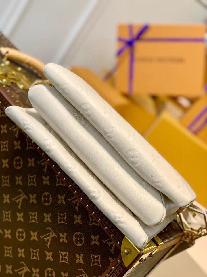 {Style No: 2TTNNDEV} COUSSIN PM 27 CREAM MONOGRAM EMBOSSED PUFFY LAMBSKIN - Image 4