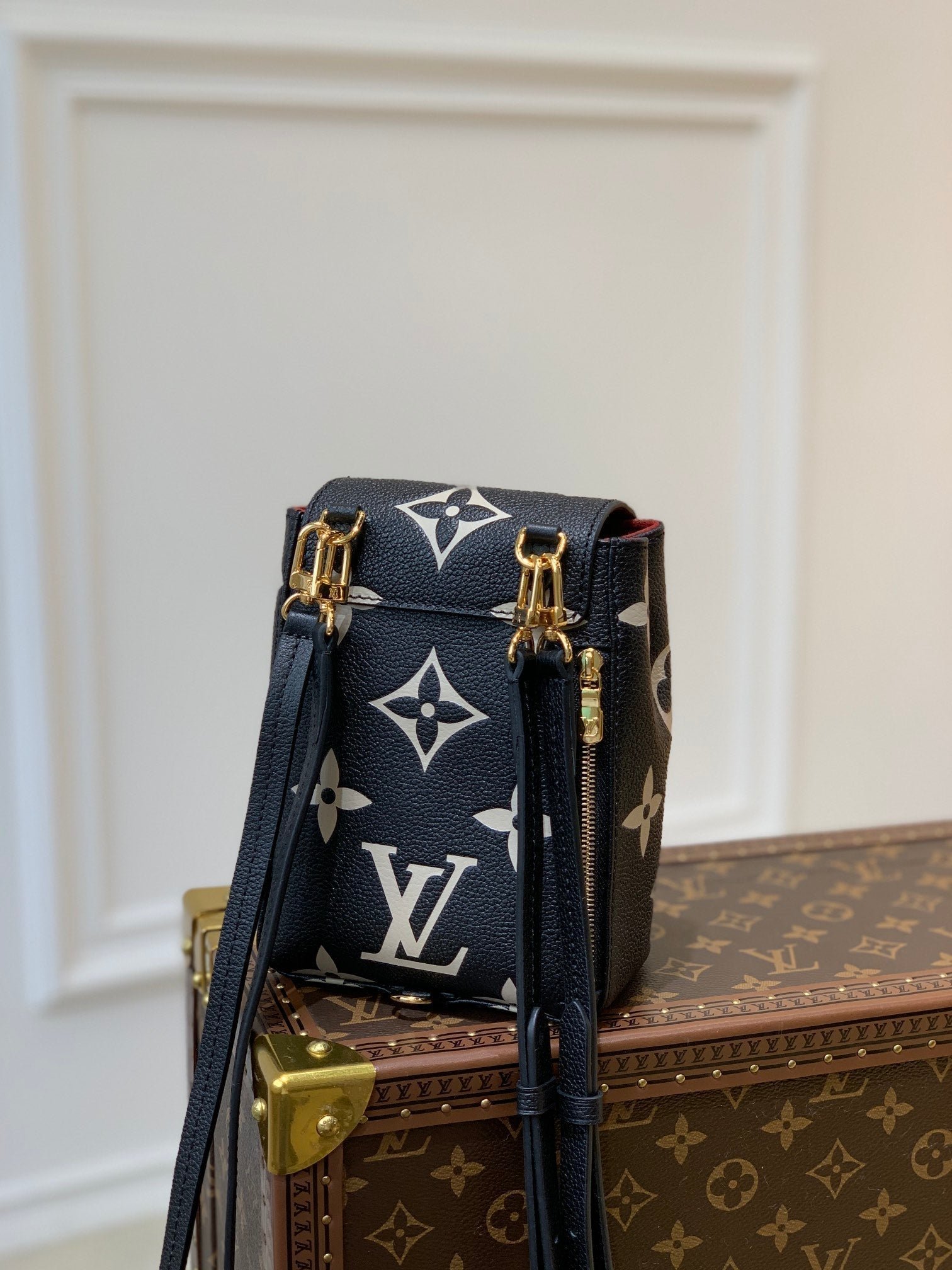 {Style No: J3QGG6YA} TINI BACKPACK BLACK BEIGE MONOGRAM CANVAS - Image 2