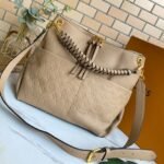 {Style No: PWIE3CNE} MAIDA HOBO 33CM BEIGE MONOGRAM EMBOSSED GRAINED COWHIDE