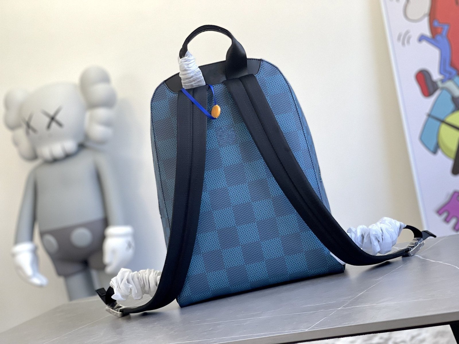 {Style No: J2FAA5B5} CAMPUS BACKPACK 30 NAVY DAMIER GRAPHITE - Image 5