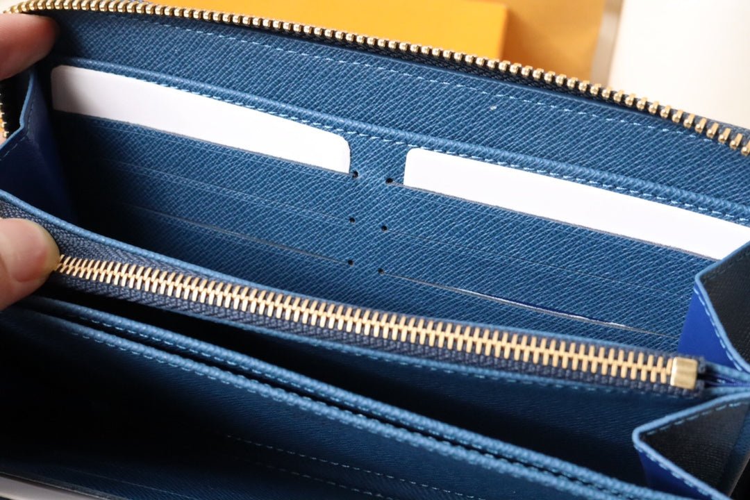 {Style No: 6QEAM2L3} LV MONOGRAM DENIM LEATHER 19CM LONG WALLET - Image 7