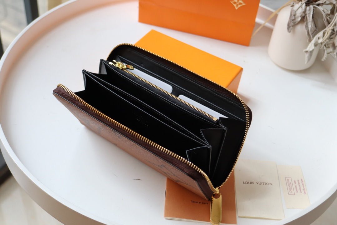 {Style No: 5BBE6GHX} LV LONG WALLET 19CM MONOGRAM REVERSE CANVAS - Image 5