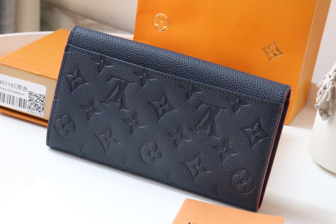 {Style No: SV2LRDHZ} LV SARAH WALLET MONOGRAM EMPREINTE LEATHER 19CM BLACK RED - Image 3