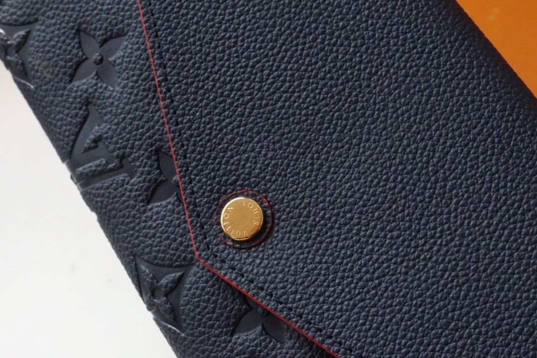 {Style No: SV2LRDHZ} LV SARAH WALLET MONOGRAM EMPREINTE LEATHER 19CM BLACK RED - Image 5
