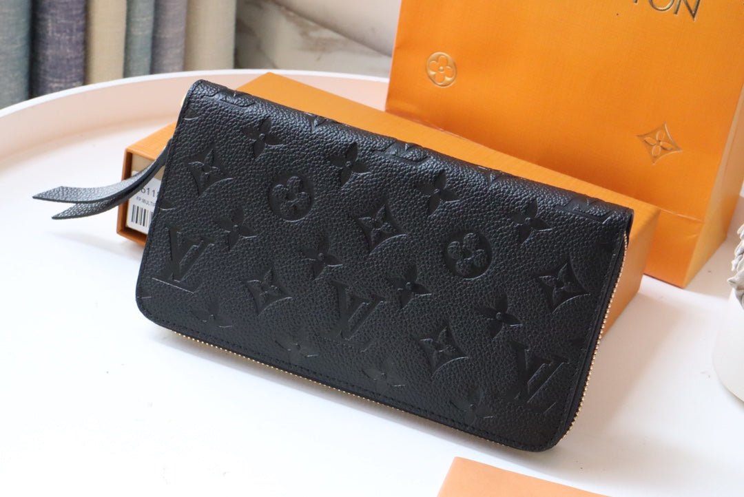 {Style No: NVW8E72S} LV ZIPPY WALLET LONG PURSE BLACK MONOGRAM EMPREINTE LEATHER - Image 3