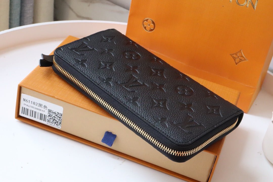 {Style No: NVW8E72S} LV ZIPPY WALLET LONG PURSE BLACK MONOGRAM EMPREINTE LEATHER - Image 4