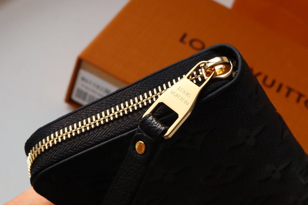 {Style No: NVW8E72S} LV ZIPPY WALLET LONG PURSE BLACK MONOGRAM EMPREINTE LEATHER - Image 5