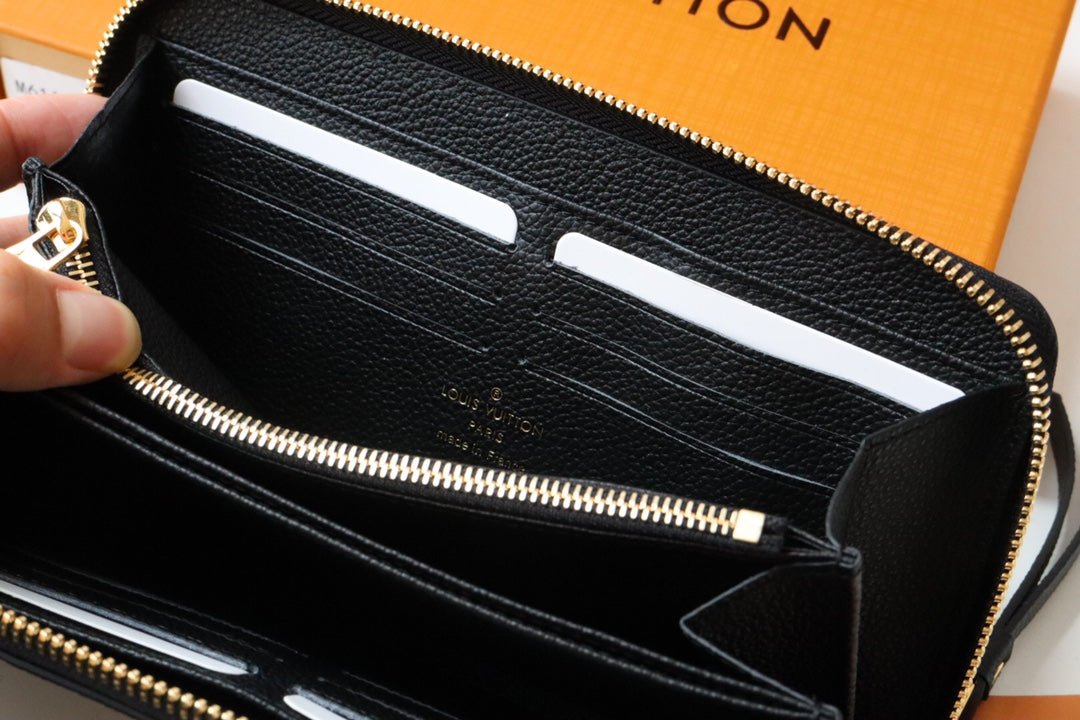 {Style No: NVW8E72S} LV ZIPPY WALLET LONG PURSE BLACK MONOGRAM EMPREINTE LEATHER - Image 7