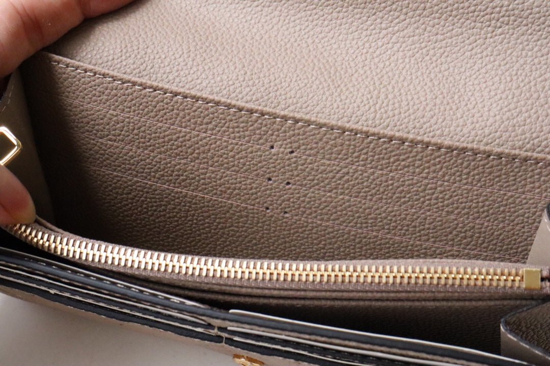 {Style No: JNY85ID9} SARAH WALLET BEIGE MONOGRAM EMPREINTE 19CM - Image 9