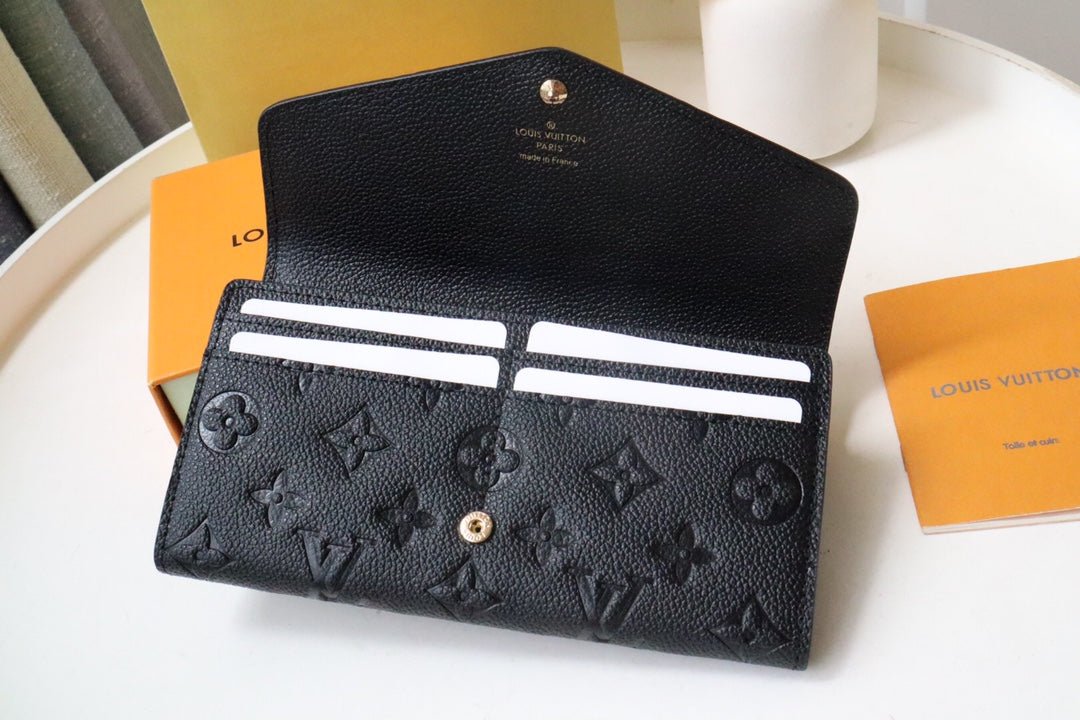 {Style No: F7LFVR6D} SARAH WALLET BLACK MONOGRAM EMPREINTE 19CM - Image 6