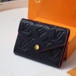 {Style No: BGRRCFTK} VICTORINE WALLET 12CM BLACK RED MONOGRAM EMPREINTE LEATHER
