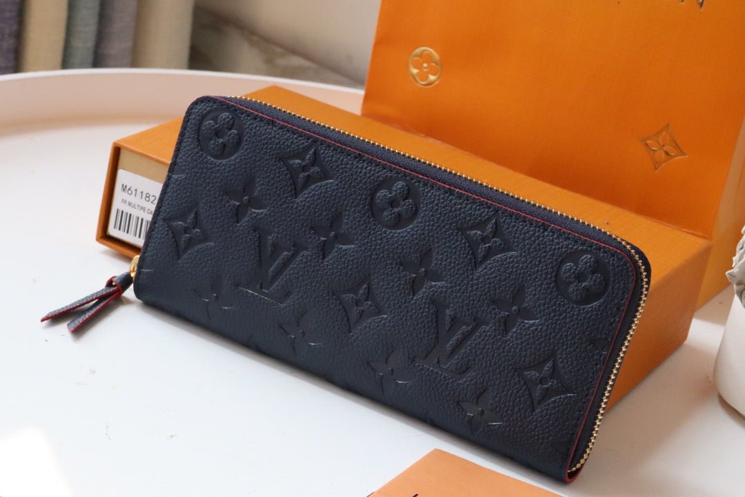 {Style No: ZIV4VFSB} CLEMENCE WALLET 20CM BLUE RED MONOGRAM EMPREINTE LEATHER - Image 2