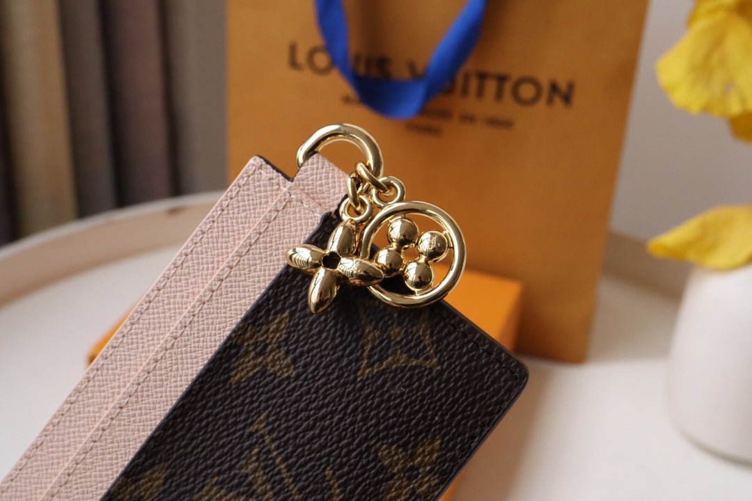 {Style No: ZWGO4N7N} CHARM CARD HOLDER BROWN PINK MONOGRAM CANVAS - Image 5