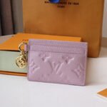 {Style No: 7F4483YO} CHARM CARD HOLDER PINK MONOGRAM CANVAS