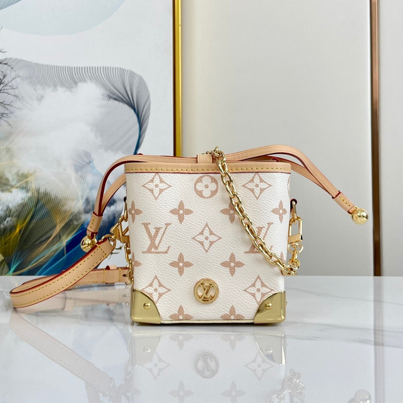 {Style No: XSZA67R8} NOE PURSE 11.5 NANO CHARM CREAM PINK MONOGRAM CANVAS