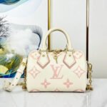 {Style No: NF3Q5I6V} SPEEDY 20.5 WHITE PINK MONOGRAM CANVAS
