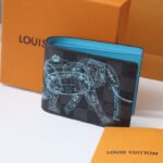 {Style No: MOTC2R12} SLENDER WALLET 12 BLACK BLUE CANVAS