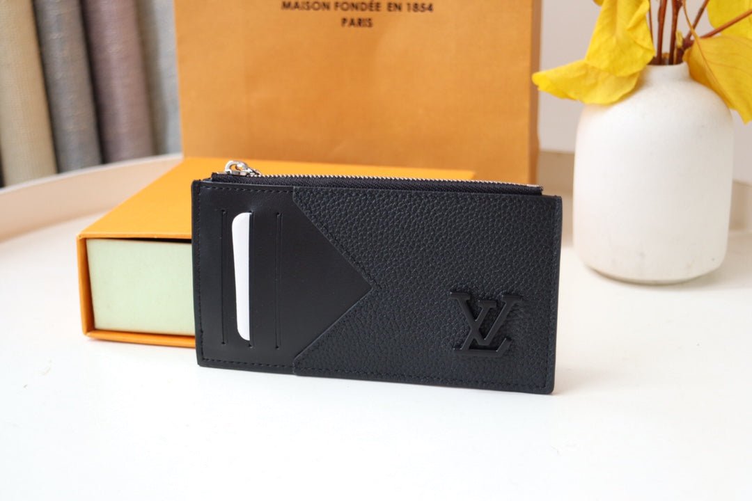 {Style No: HXDNN65S} COIN CARD HOLDER 8 BLACK AEROGRAM CALFSKIN - Image 2