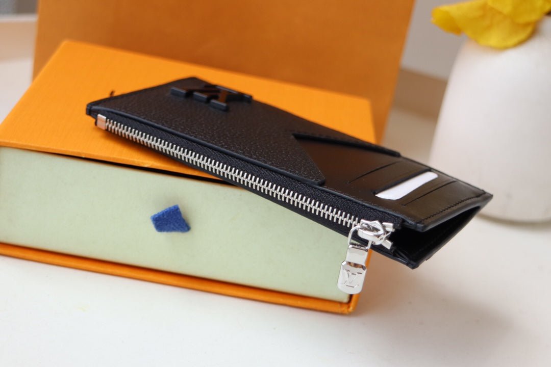 {Style No: HXDNN65S} COIN CARD HOLDER 8 BLACK AEROGRAM CALFSKIN - Image 4