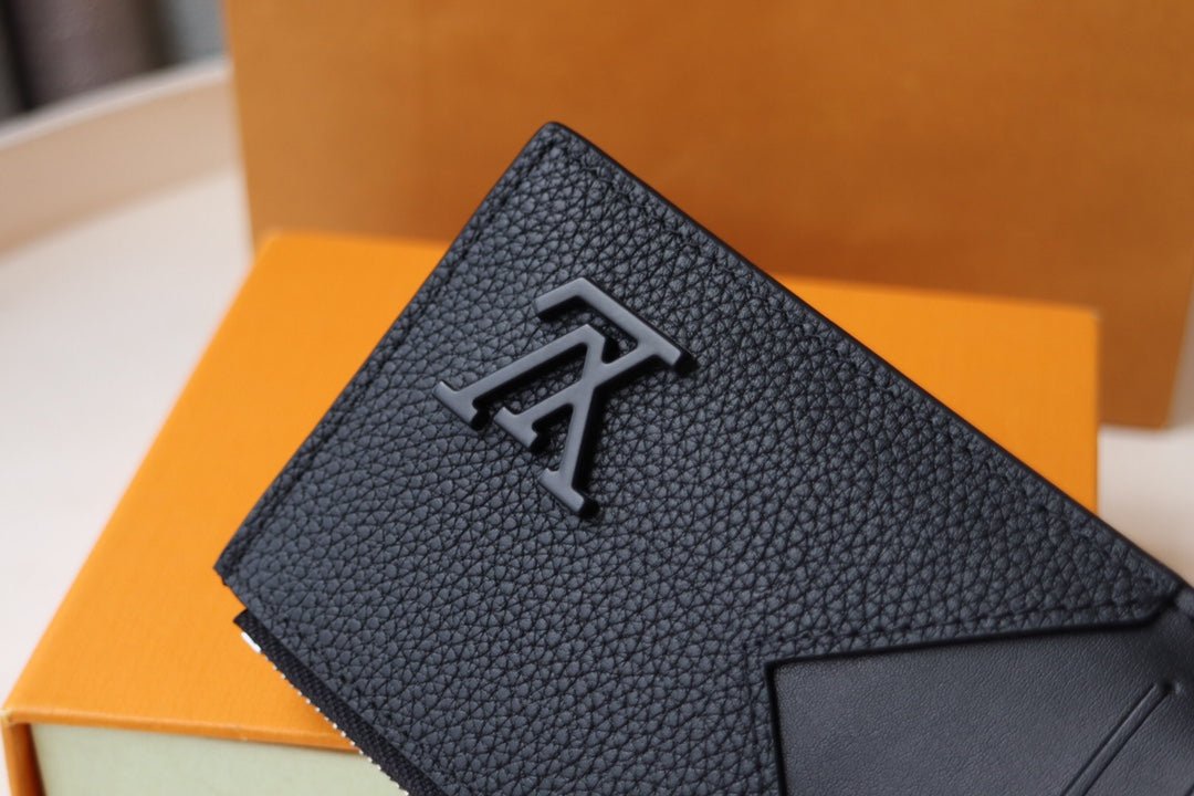 {Style No: HXDNN65S} COIN CARD HOLDER 8 BLACK AEROGRAM CALFSKIN - Image 5