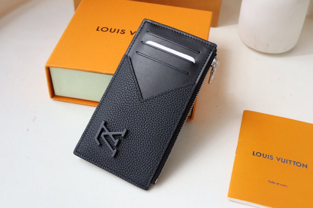 {Style No: HXDNN65S} COIN CARD HOLDER 8 BLACK AEROGRAM CALFSKIN - Image 8