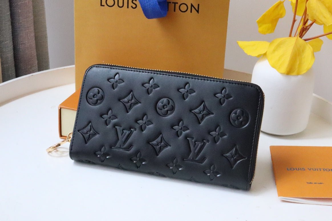 {Style No: Q4QIYB5N} ZIPPY WALLET 19 BLACK EMBOSSED LAMBSKIN - Image 2