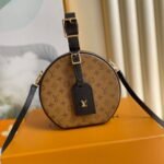 {Style No: MSEDQCC1} LV 25S PETITE BOITE CHAPEAU 17 IN BLACK MONOGRAM REVERSE CALFSKIN