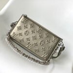 {Style No: LFSNQUZL} LV 25S LEXINGTON PREMIUM ORIGINAL HANDBAG 21 IN BEIGE GRAY MOONOGRAM CALFSKIN SHIMMERING METALLIC GOLD