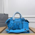 {Style No: XJIF3G8Y} NEO CAGOLE 26 IN AZURE BLUE LAMBSKIN