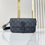 {Style No: OBAW58XL} MONTSOURIS WEARABLE WALLET 22 IN GUN METAL MONOGRAM ECLIPSE CANVAS