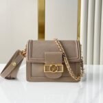 {Style No: CF935EO9} DAUPHINE MINI 20 IN MEDIUM BROWN EPI GRAINED CALFSKIN GOLD HARDWARE