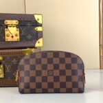 {Style No: EN2C5H7A} COSMETIC POUCH PM 19 IN BROWN DAMIER EBENE CANVAS