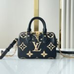 {Style No: CMJOUYAH} SPEEDY BANDOULIÈRE 20 IN BLACK CREAM MONOGRAM EMPREINTE LEATHER GOLD HARDWARE