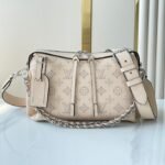 {Style No: QO6SRV6O} HAND IT ALL PM 29 IN BEIGE MONOGRAM PERFORATE CALFSKIN SILVER HARDWARE