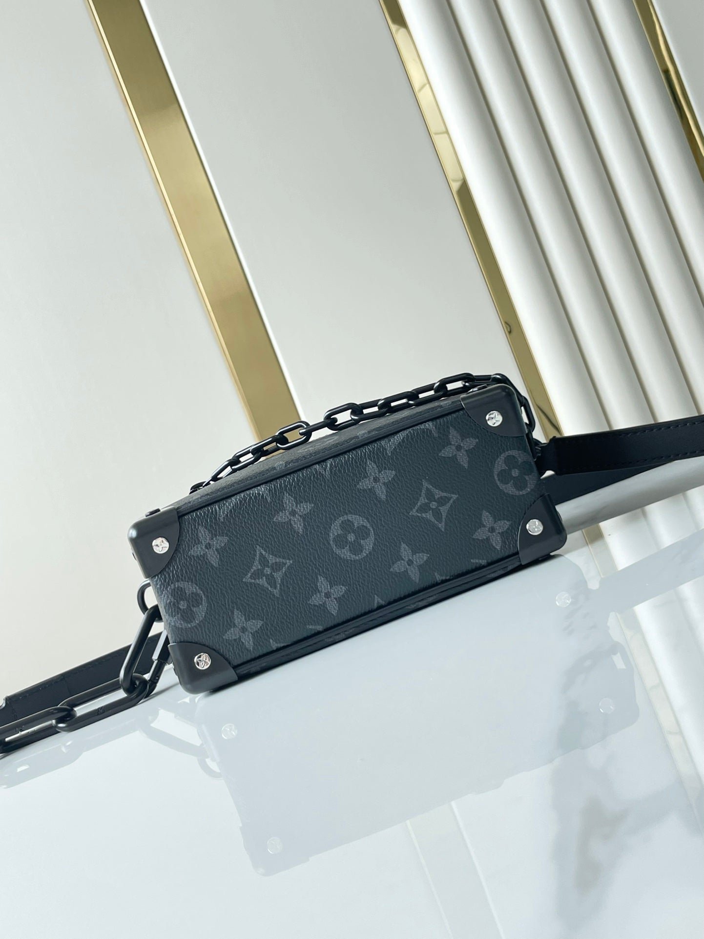 {Style No: O1W8FWNT} MINI SOFT TRUNK 18 IN GUN METAL MONOGRAM ECLIPSE CANVAS - Image 5