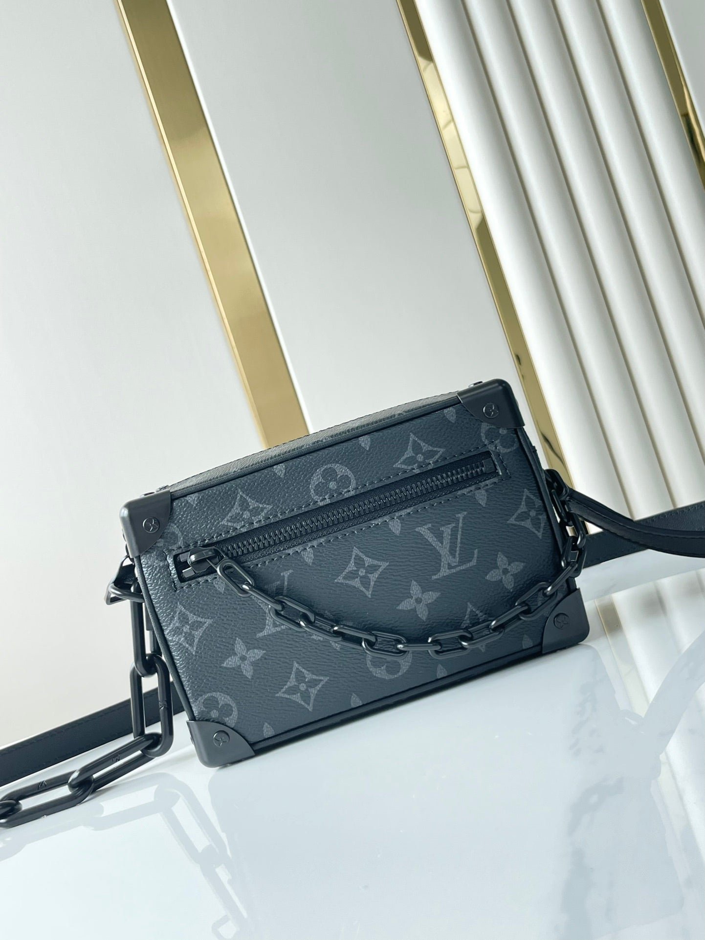 {Style No: O1W8FWNT} MINI SOFT TRUNK 18 IN GUN METAL MONOGRAM ECLIPSE CANVAS - Image 6