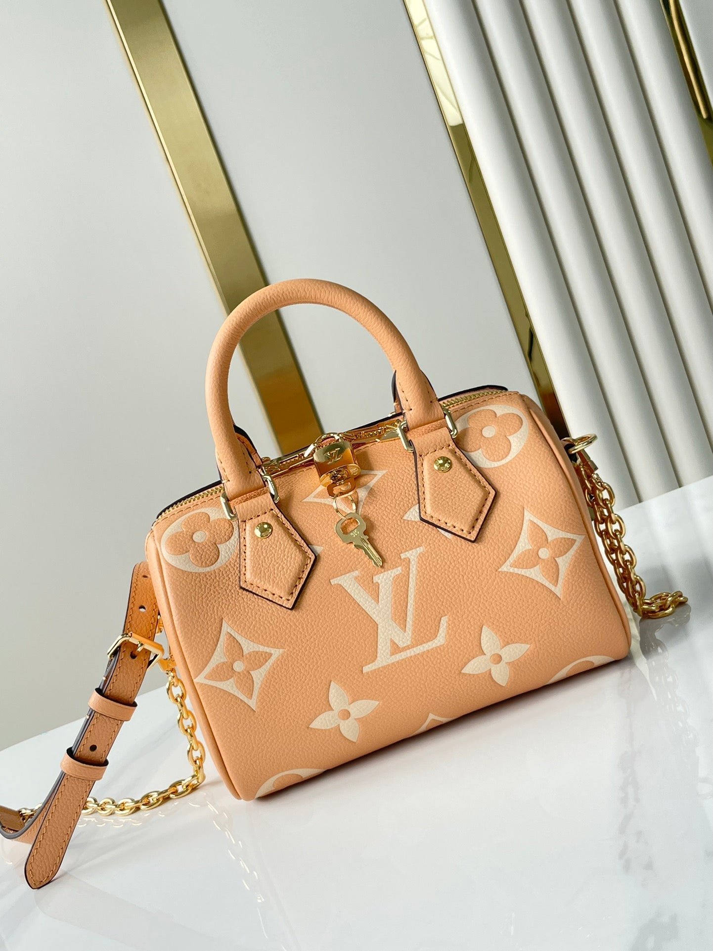 {Style No: 4JR8G9MS} SPEEDY BANDOULIÈRE 20 IN ARIZONA CREAM MONOGRAM EMPREINTE LEATHER - Image 8
