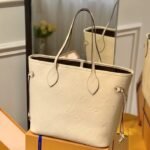 {Style No: OEDNTJJU} NEVERFULL MM 32 CREAM EMBOSSED COWHIDE LEATHER