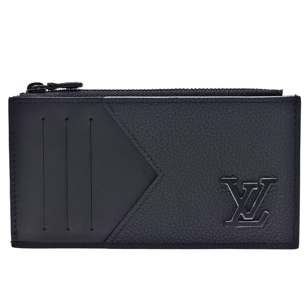 {Style No: HXDNN65S} COIN CARD HOLDER 8 BLACK AEROGRAM CALFSKIN