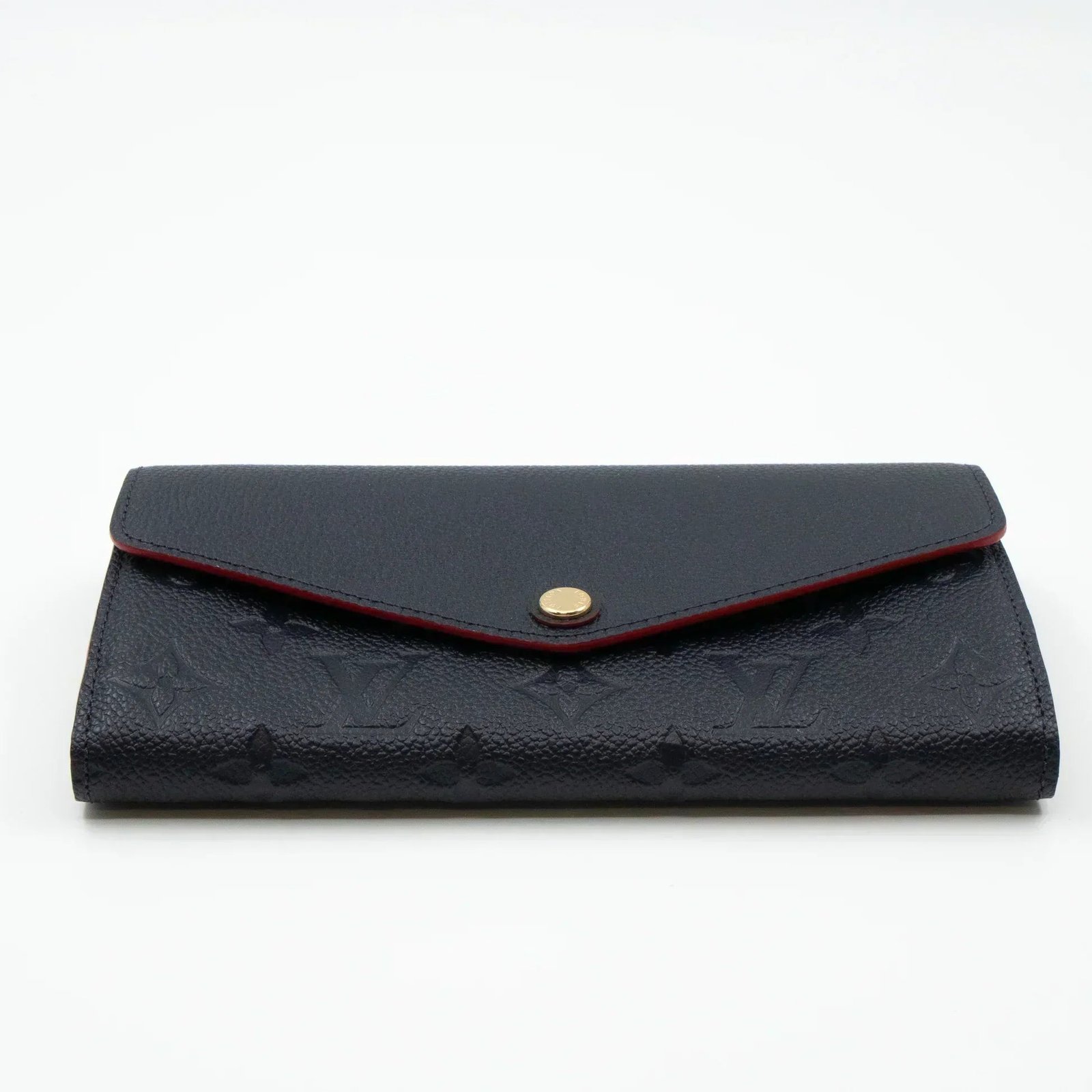 {Style No: SV2LRDHZ} LV SARAH WALLET MONOGRAM EMPREINTE LEATHER 19CM BLACK RED