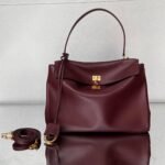 {Style No: U7N7K1CT} RODEO MEDIUM BAG 35 IN BURGUNDY SMOOTH CALFSKIN GOLD HARDWARE