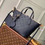 {Style No: GT912D4F} BLOSSOM PM 20 IN DARK BLUE MONOGRAM PERFORATED CALFSKIN