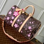 {Style No: GBVZDMWL} KEEPALL BANDOULIÈRE CHERRY BLOSSOM 45 IN SAKURA BROWN MONOGRAM COATED CANVAS