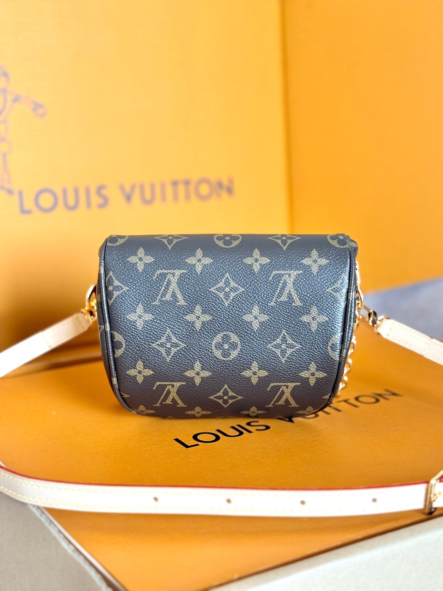 {Style No: DI5ZGY4Q} LV 25S MINI BUMBAG 17 IN BROWN CANVAS MONOGRAM CHERRY PRINT GOLD HARDWARE - Image 2