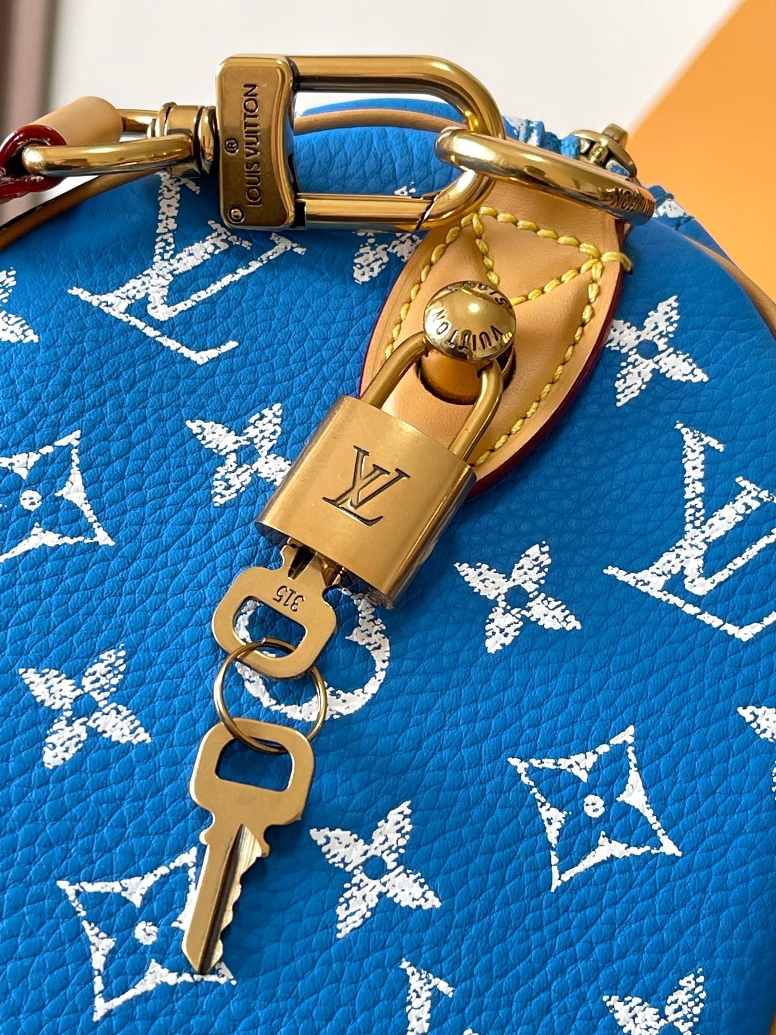 {Style No: KNQSSBKF} SPEEDY P9 BANDOULIÈRE 25 IN BLUE MONOGRAM CANVAS GOLD HARDWARE - Image 6