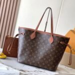 {Style No: E267DP6B} NEVERFULL INSIDE OUT MM 31 IN BROWN MONOGRAM CANVAS AND CALFSKIN TRIM