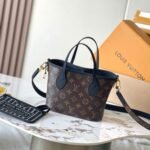 {Style No: BILCXGSP} NEVERFULL BANDOULIÈRE INSIDE OUT BB 24 IN BROWN MONOGRAM CANVAS AND BLACK CALFSKIN
