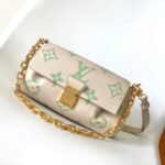 {Style No: XYORS3CN} FAVORITE BAG 24 IN BEIGE MIX GREEN MONOGRAM SOFT GRAINED COWHIDE